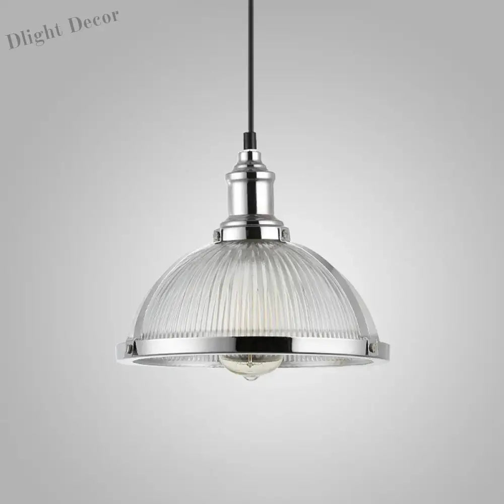 Vintage Glass Shade Hanging Lamp - Loft Luminaire Suspension Led Pendant For Dining Room And Office
