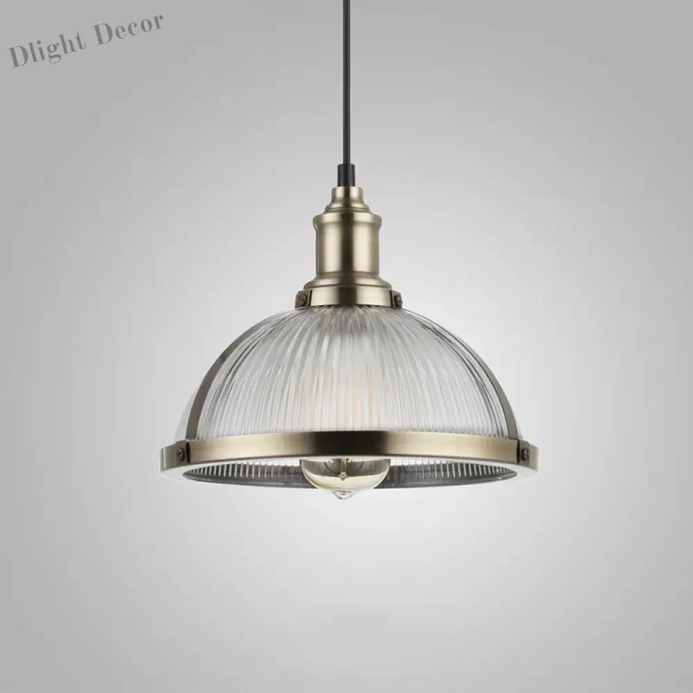 Vintage Glass Shade Hanging Lamp - Loft Luminaire Suspension Led Pendant For Dining Room And Office