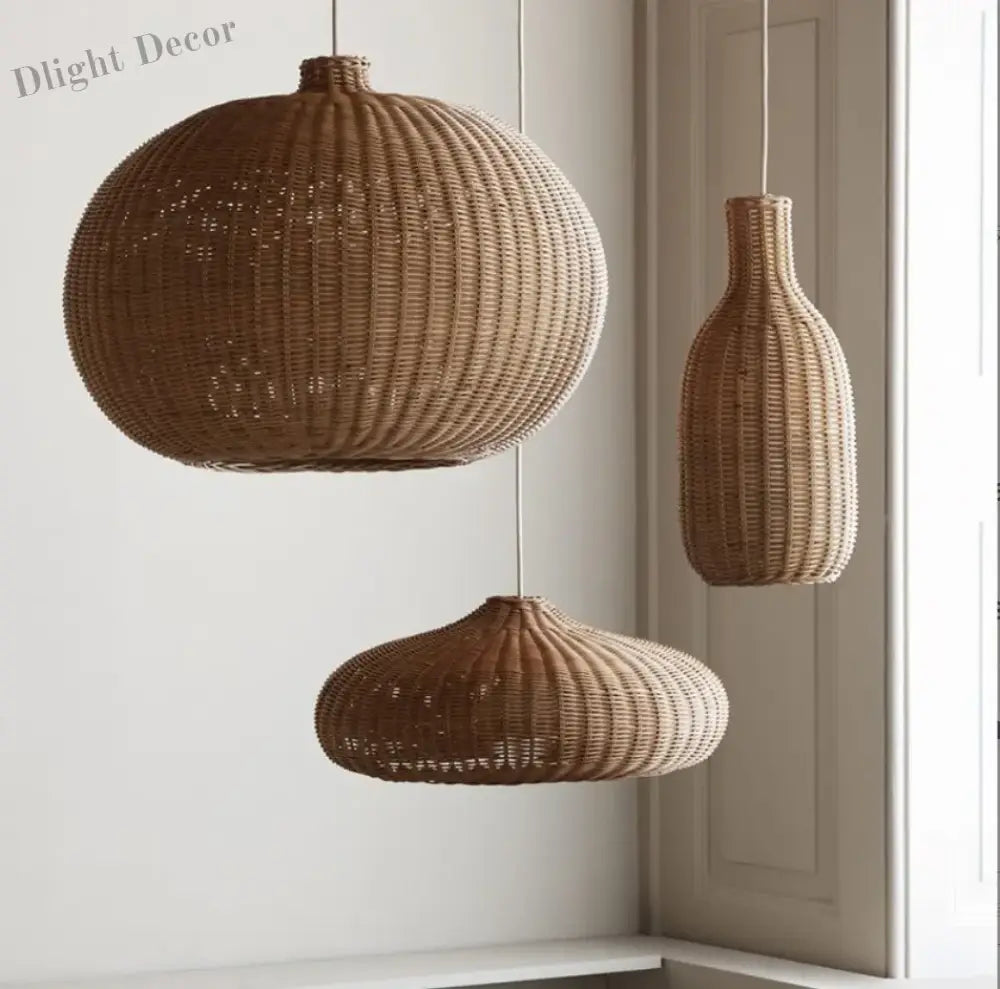 Vintage Handmade Rattan Pendant Light - Creative Lighting For Dining Rooms Cafes Restaurants And