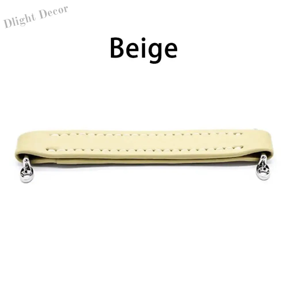 Vintage Leather Furniture Handle – Soft Suitcase-Style Drawer Pulls for Cabinets and Chests Beige Handles