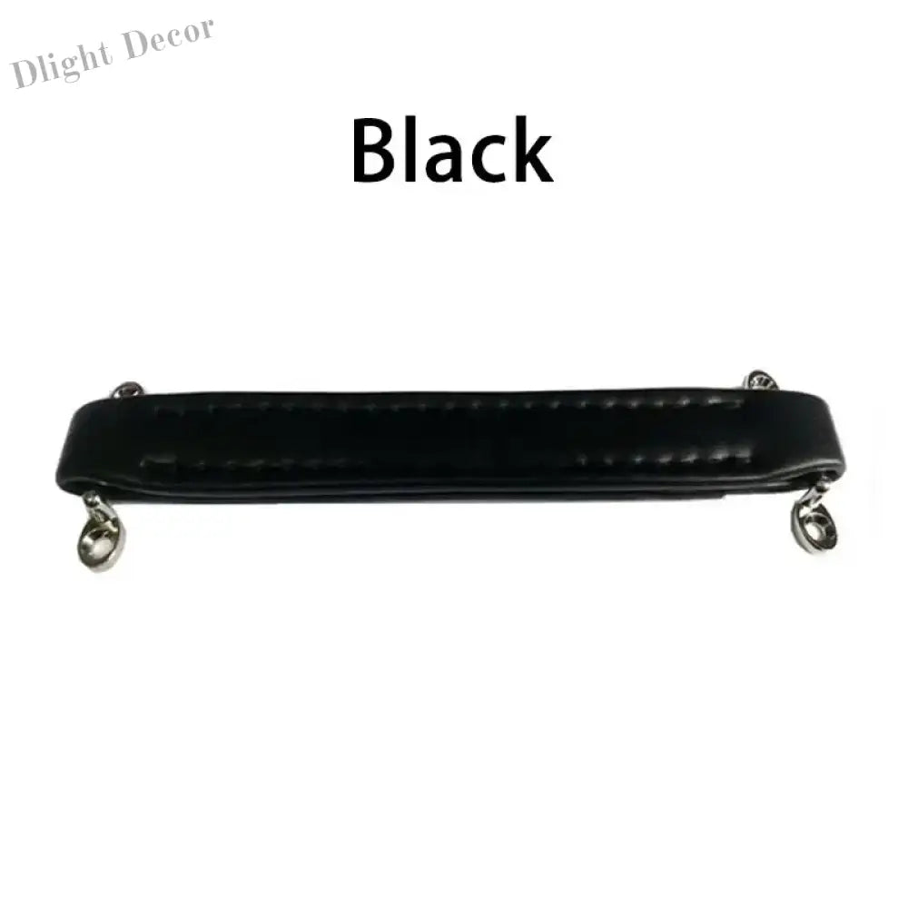 Vintage Leather Furniture Handle – Soft Suitcase-Style Drawer Pulls for Cabinets and Chests Black Handles