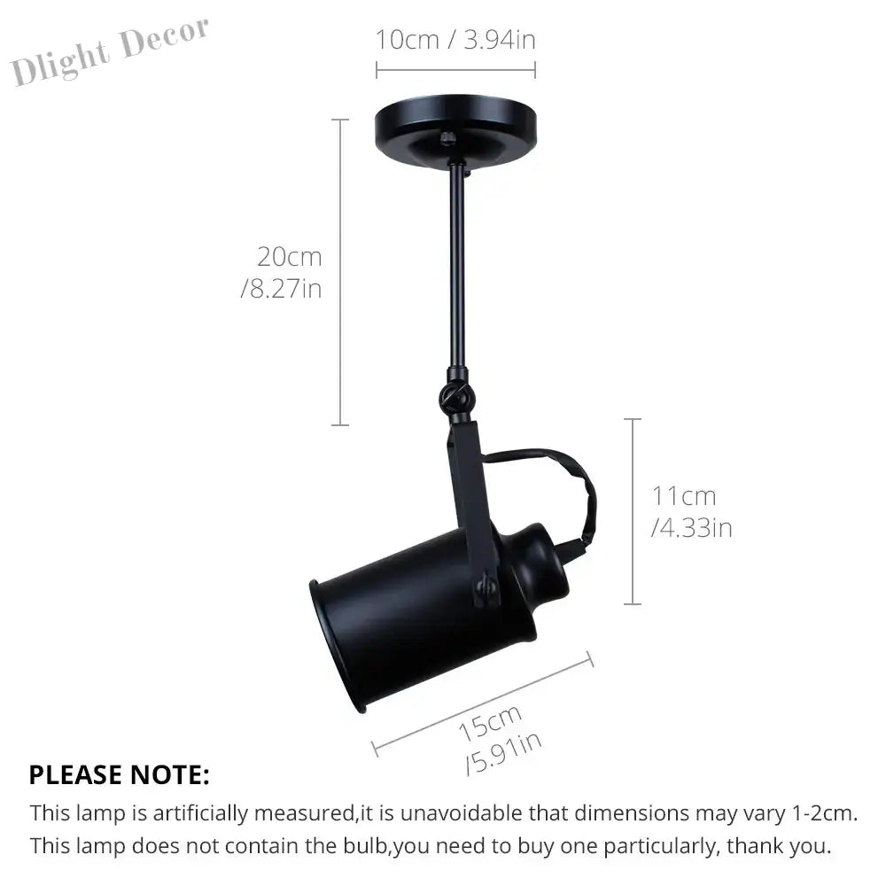 Vintage Loft Industrial Pendant Light - American Style Spotlight Led Lamp For Restaurant Cafe And