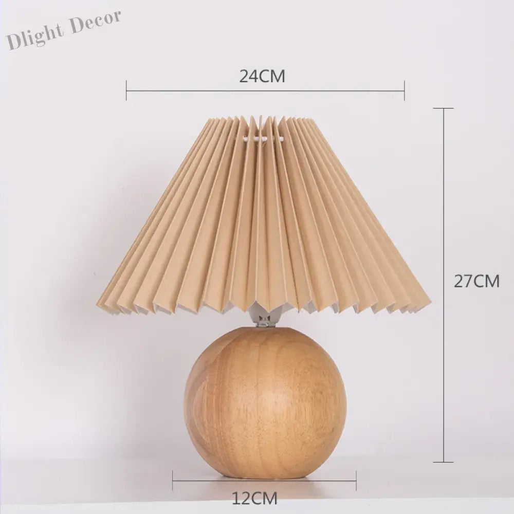 Vintage Pleated Table Lamp With Led E27 Tricolored Bulb - Charming Decorative Night Light For