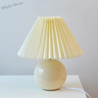 Vintage Pleated Table Lamp With Led E27 Tricolored Bulb - Charming Decorative Night Light For