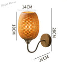 Vintage Rattan Bamboo Wall Sconce Light - Industrial Elegance For Dining Rooms And Bedrooms Wall