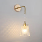 Vintage Single - Bulb Bedside Wall Mounted Lamp In Gold - Shaded Glass Light Fixture / B Wall Lamp