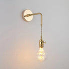 Vintage Single - Bulb Bedside Wall Mounted Lamp In Gold - Shaded Glass Light Fixture / N Wall Lamp