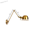 Vintage Style Swing Arm Wall Light With Brass/Copper Finish And Bowl Shade - 1 - Light Mount Design