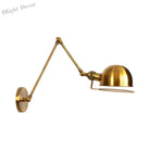 Vintage Style Swing Arm Wall Light With Brass/Copper Finish And Bowl Shade - 1 - Light Mount Design