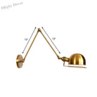 Vintage Style Swing Arm Wall Light With Brass/Copper Finish And Bowl Shade - 1 - Light Mount Design