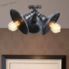 Violet Bronze/Aged Silver Ceiling Light - Wrought Iron 3 - Head Semi Flush Mount