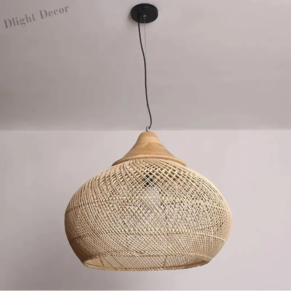 Wabi Sabi Vintage Handmade Rattan Pendant Lamps - Japanese Style Lighting For Kitchen Island And