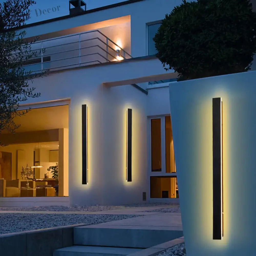 Waterproof Led Outdoor Wall Lamp - Long Strip Design Ip65 Garden Light With Exquisite Acrylic