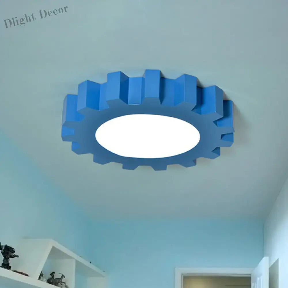 Whimsical Gears: Modern Led Ceiling Light For Kids