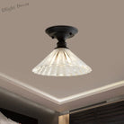 Ximena Industrial Wavy Glass Semi - Flush Mount Light