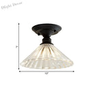 Ximena Industrial Wavy Glass Semi - Flush Mount Light