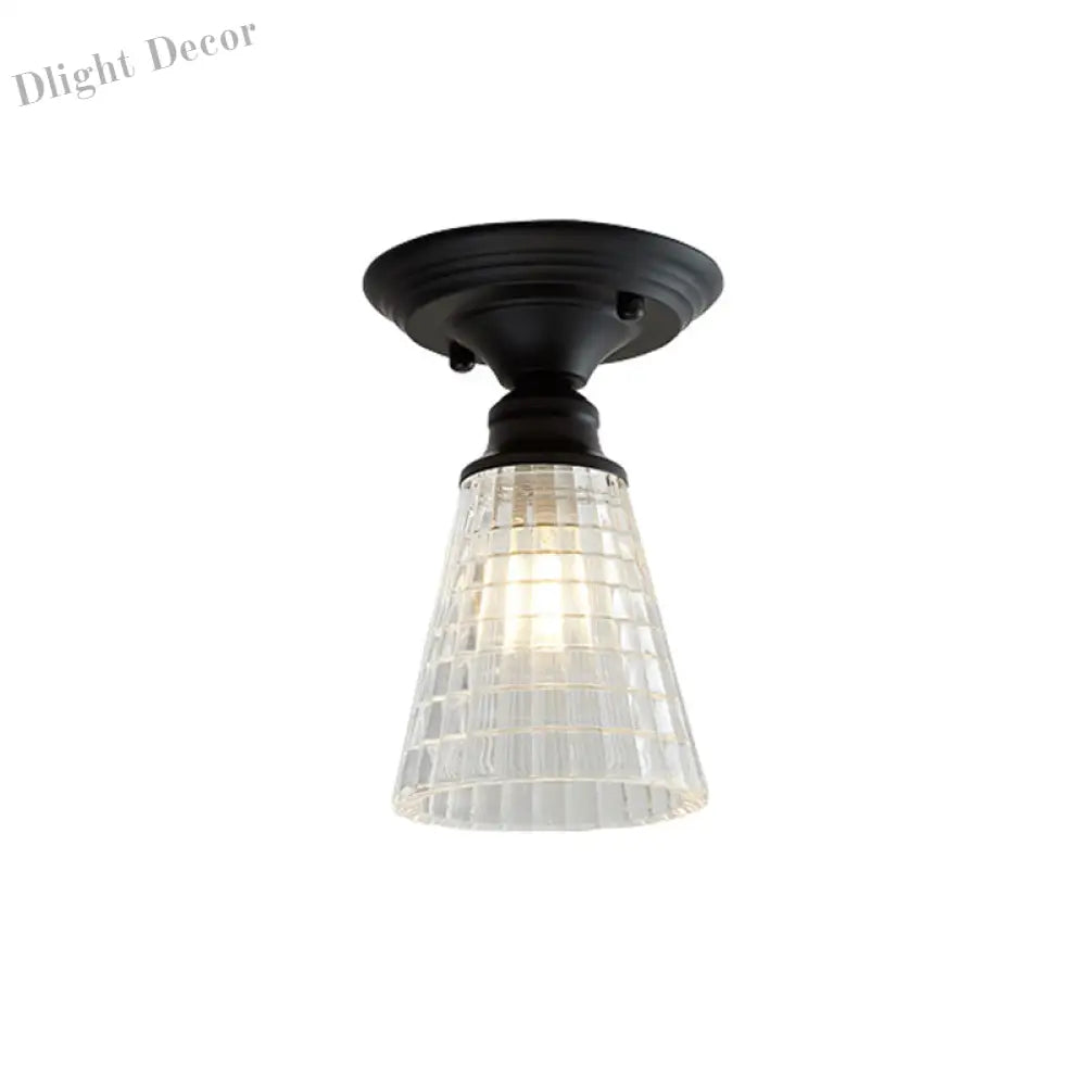 Ximena Industrial Wavy Glass Semi - Flush Mount Light