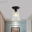 Ximena Industrial Wavy Glass Semi - Flush Mount Light