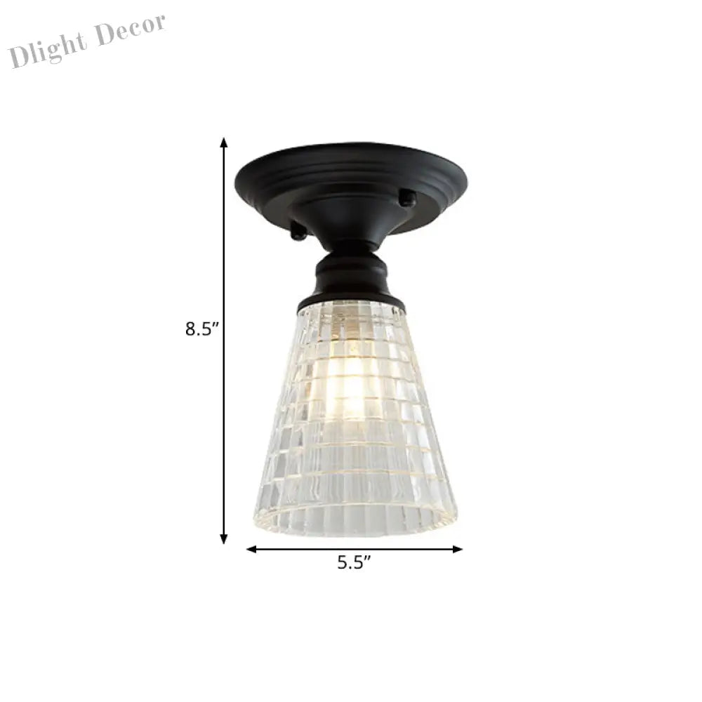 Ximena Industrial Wavy Glass Semi - Flush Mount Light