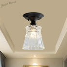 Ximena Industrial Wavy Glass Semi - Flush Mount Light