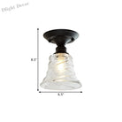 Ximena Industrial Wavy Glass Semi - Flush Mount Light