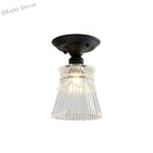 Ximena Industrial Wavy Glass Semi - Flush Mount Light