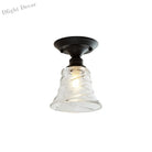 Ximena Industrial Wavy Glass Semi - Flush Mount Light