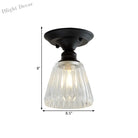 Ximena Industrial Wavy Glass Semi - Flush Mount Light