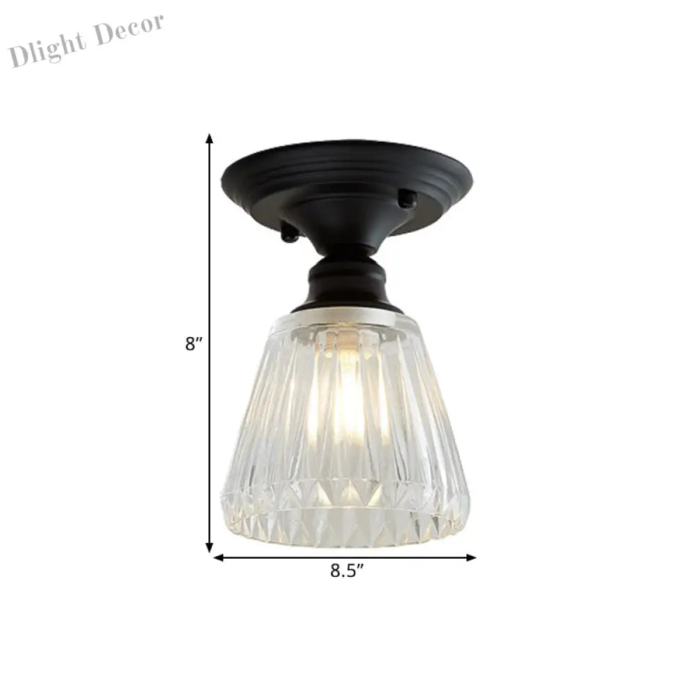 Ximena Industrial Wavy Glass Semi - Flush Mount Light