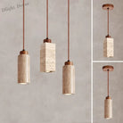 Yellow Travertine Marble Pendant Lamp - Wabi - Sabi Elegance For Dining Kitchen And More Ceiling