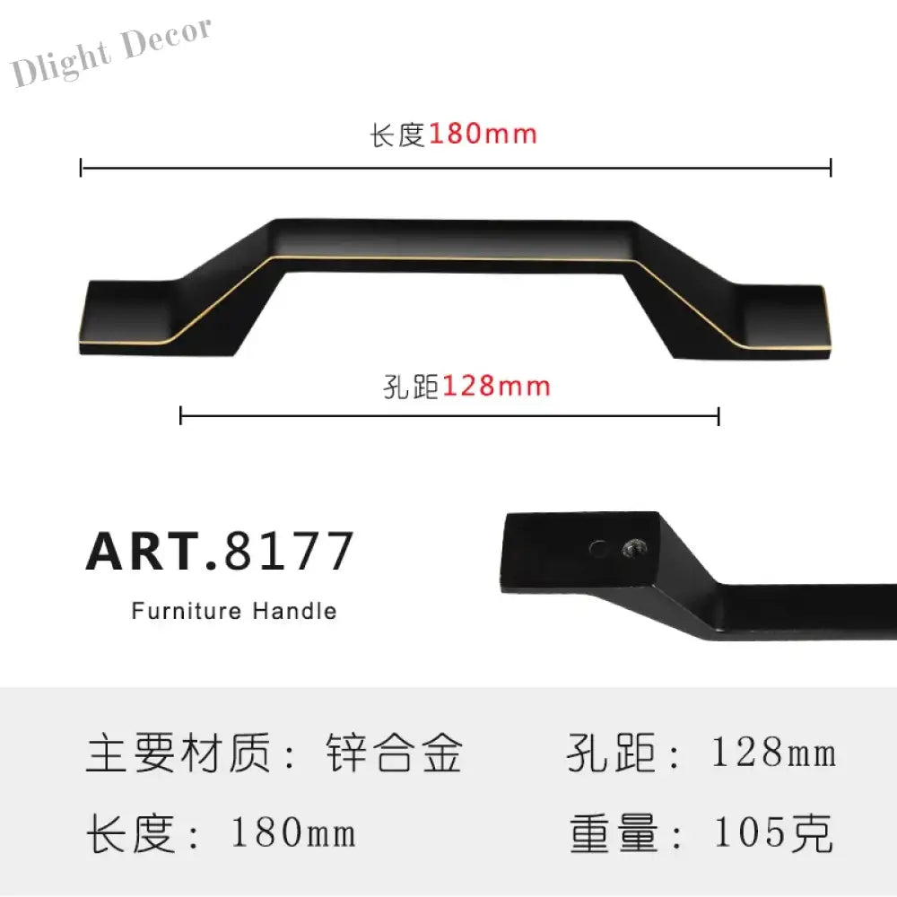 Zinc Alloy Solid Cabinet Door Handles – Modern Minimalist Knobs for Wardrobe and Kitchen Furniture 8177-128 Handles