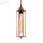 Zoe Vintage Industrial Pendant Light With Dark Rust Finish