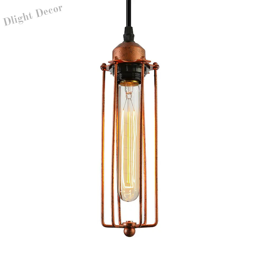 Zoe Vintage Industrial Pendant Light With Dark Rust Finish