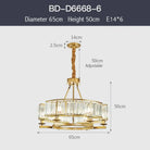 Zoe’s K9 Crystal Modern Glass Chandelier - Copper Luxury Hanging Lamp Dia65 H50Cm / Cold White